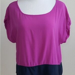 Magenta and Navy Top